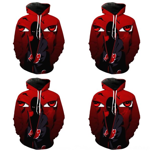 

bo17o japanese anime surrounding huoying ninja cos zhibo organization yu sweater xiao printing skunk 3d zipper zipper hooded sweater gvpuu, Black