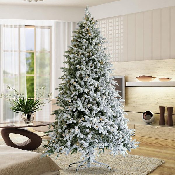 

сша акции искусственная рождественская елка, стекаемая сосновое дерево с шишками красные ягоды 7,5 фута складной стенд w49819949