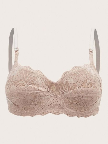 

plus floral lace underwire bra 7956#, Black;white
