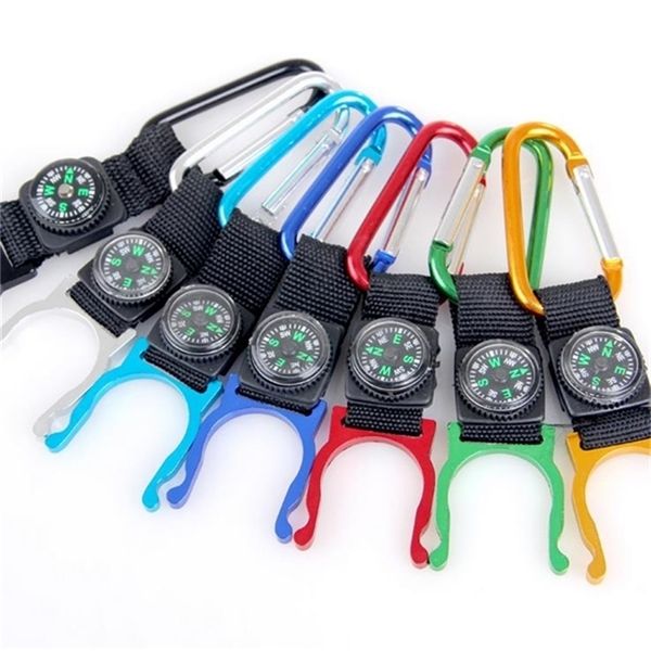 

key chain lock aluminum mountaineer carabiner with compass outdoor mountaineering buckle hung buckle