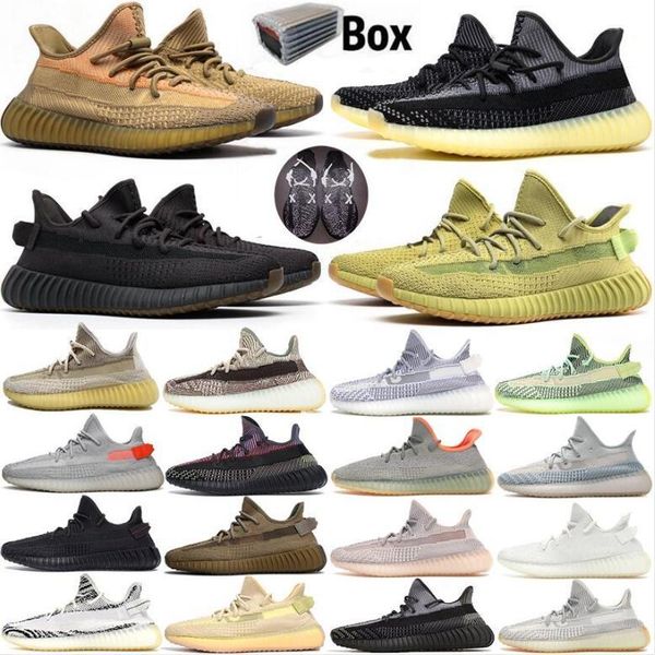 

2020 kanye west cinder linen tail light shoes earth desert sage black static zebra 3m reflective oreo men women running shoes