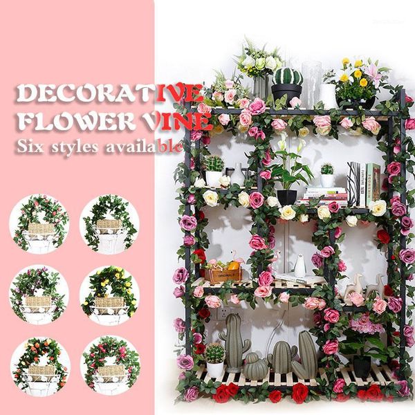

decorative flowers & wreaths fabric beautiful fashion artificial ivy vine rattan rose diy room party hanging garlands decor garden1