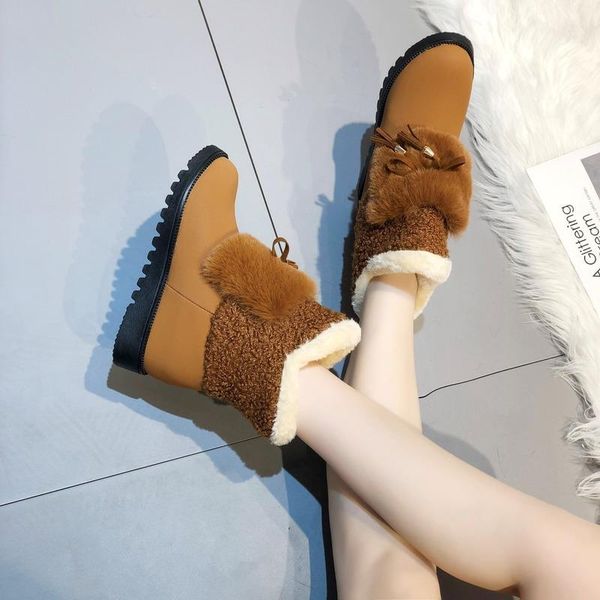 

snow boots женщин 2020 новых женщин меховой кисточкой короткие сапоги зима европейские женская хлопок обувь с velvet, чтобы согреться, Black