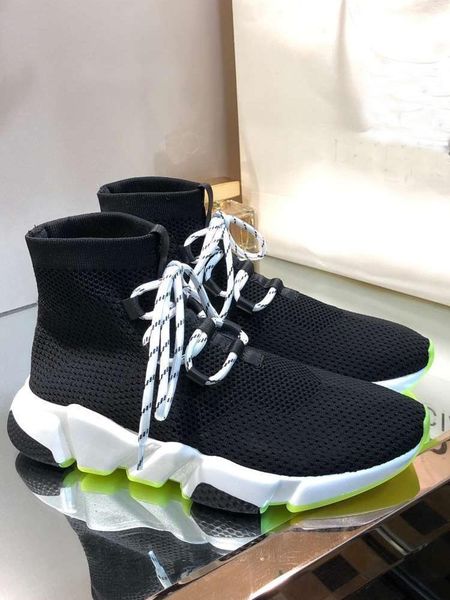 

boots vallu 2021 spring and autumn breathable knitted wool barrel with color-blocking outsole, lightweight comfortable footwea, Black