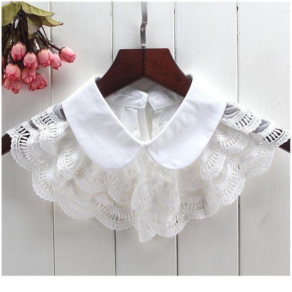 

new women fake collar double layer ruffles false collar detachable shirt collar lapel blouse women clothes acc jlldvh, Blue;red
