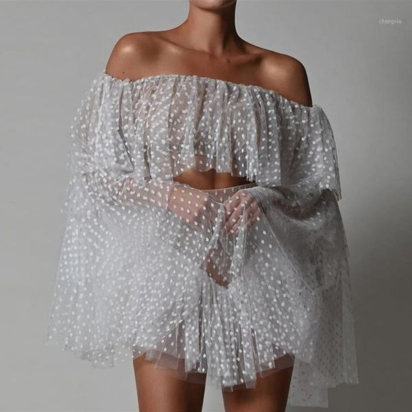 

kgfigu 2021 new arrival lace up long sleeve new design women birthday party gift two pieces set1, Gray