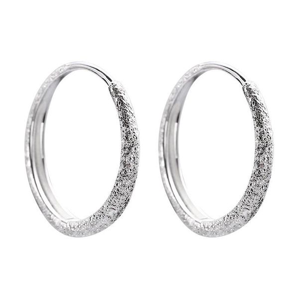 

hoop & huggie aifenao matte circle 925 sterling silver big earrings for women statement fine jewelry girl gifts simple korean pendientes, Golden;silver