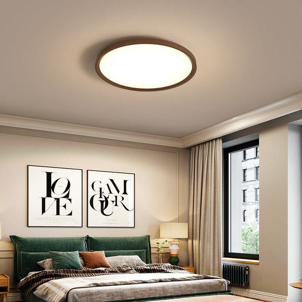 

2021 new modern led ceiling for bedroom living dining study room ultra thin black round dimmable with remote control light buys
