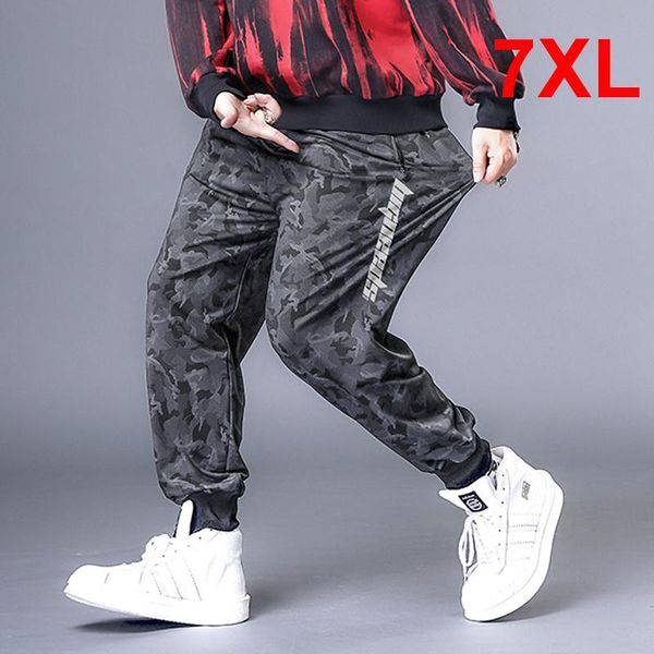 

men's pants baggy men hip hop streetwear pant camouflage sweatpants male jogger oversize fashion trousers big size 7xl hx534, Black