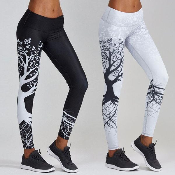 

new seller fashion women casual print fitness leggings stretch high waist elastic ankle-length pants trousers, Black