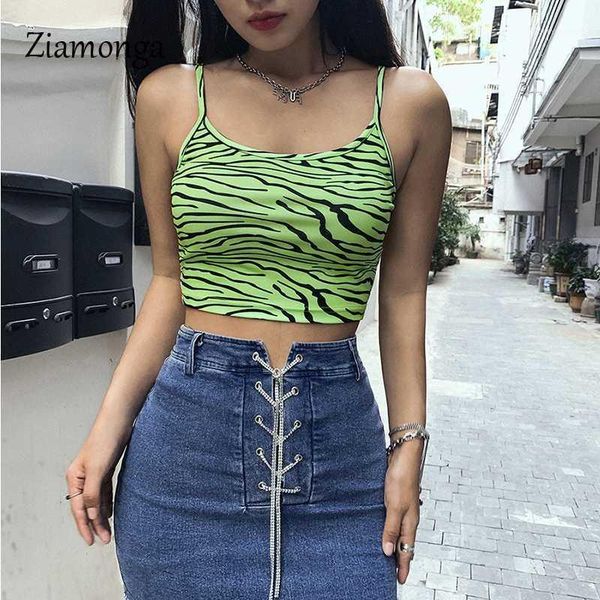 

women's tanks & camis ziamonga leopard pattern women tank hollow out outfits sleeveless short bralette crop summer streetwear1, White