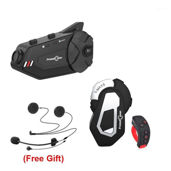 

r1 plus+t-max s+l3 motorcycle video recorder headset 1000m 6 riders bluetooth group intercom helmet headset1
