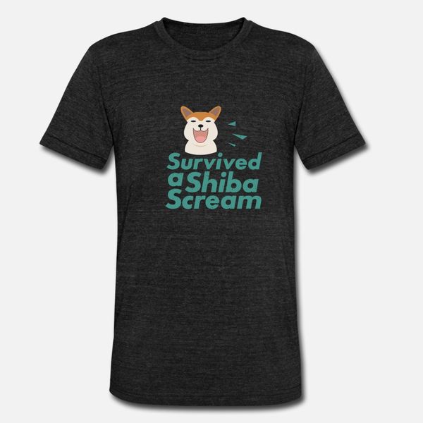 

survived a shiba scream - shiba inu t shirt crewneck digital printing casual tracksuit hoodie sweatshirt