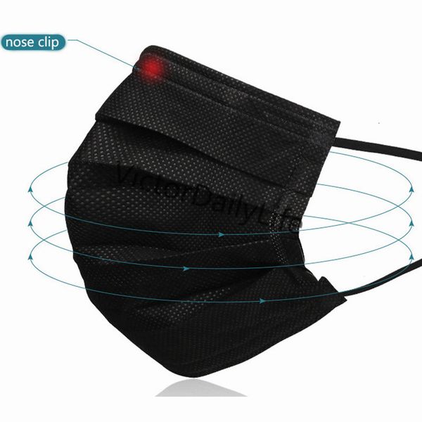 

party in stock black 50pcs pack clear bag face mask anti dust mouth breathable disposable masks for women men