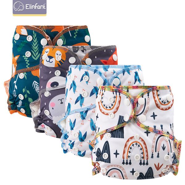 

elinfant rainbow print bamboo velour cloth diaper heavy wetter hybrid aio/ waterproof bamboo cotton insert cloth diaper lj201026