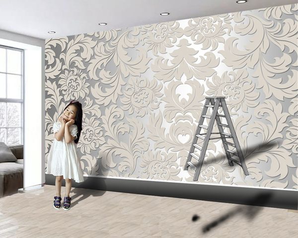 

luxury 3d modern wallpaper european-style classic floral pattern elegant interior decoration 3d mural wallpaper