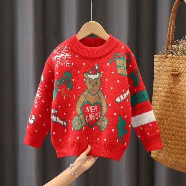 

thickened autumn t-shirt and girls' parent-child cartoon sweater korean version middle school children's winter et q8d7, Blue