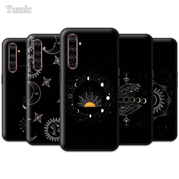 

art sun flowers cat snake moon case for realme 6 5 x2 x50 pro 5g 6i 6s narzo 10 10a x3 xt c3 c3i soft black tpu phone bags cover