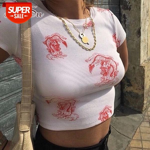 

artsu dragon print white casual crop t shirt chinese style short sleeve women tshirt basic tee shirt streetewear asts21398 #xr2b