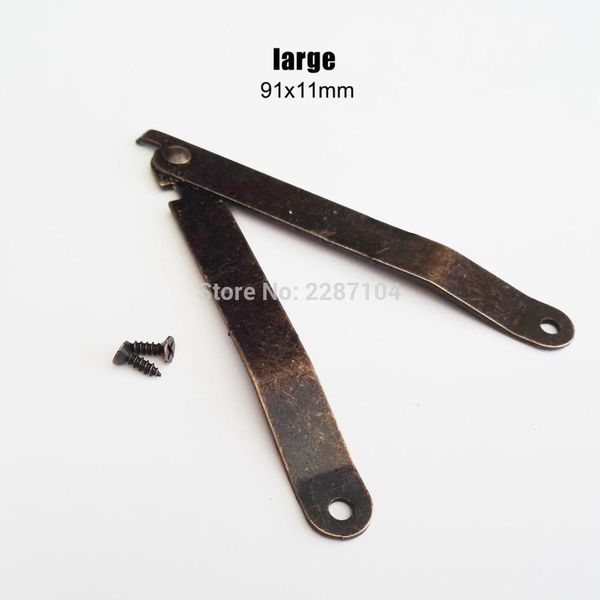 

6шт brass бронзы год сбора винограда ювелирных изделий комод деревянный ящик крышка поддержка петля дисплей кабинет stay петля с screw type