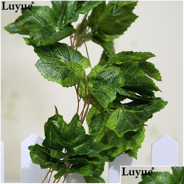 

christmas party 10pcs artificial silk grape leaf garland faux vine ivy indoor /outdoor home decor wedding fl jlllra xmh_home