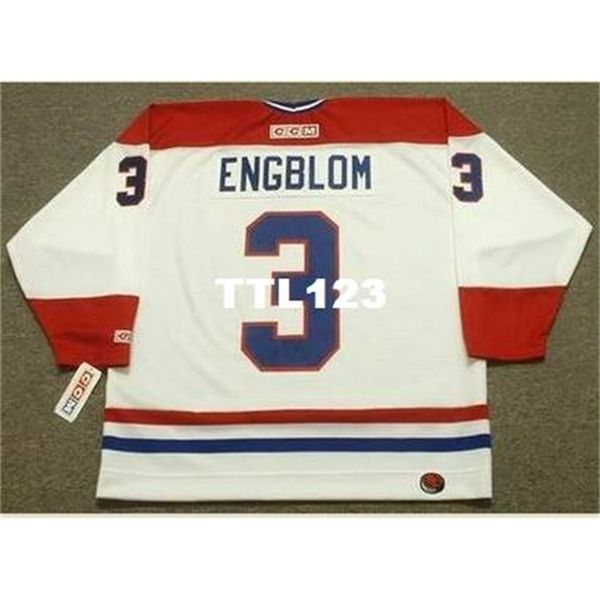 

121s #3 brian engblom montreal canadiens 1978 ccm home hockey jersey or custom any name or number retro jersey, Black