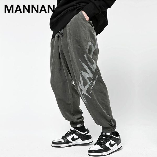 

men's pants 2021 big print spring rope with logo harem pant jogger sweatpant hip hop mens fashion casual loose outwear coat1, Black