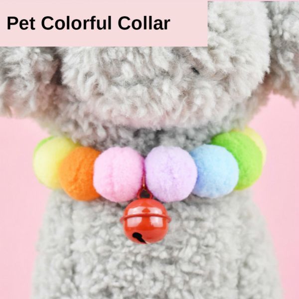 

scarf cute plush ball belt pet pgraphy accessories cat and dog collar kot dla kota