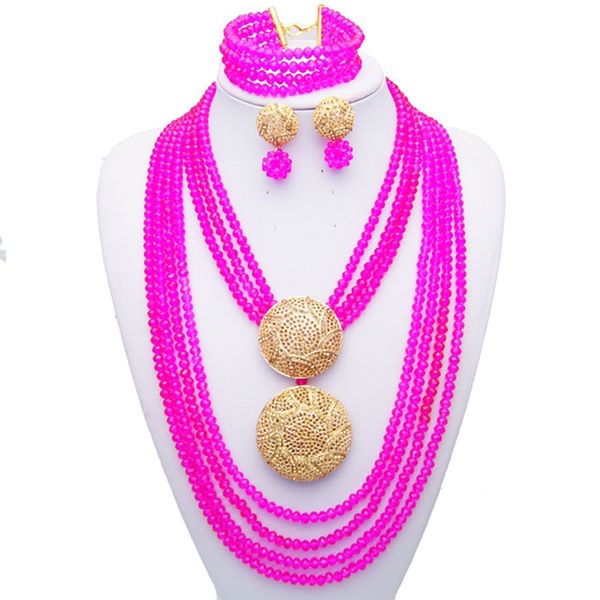 

yulaili african acrylic beads jewelry sets fashion statement multilayer necklaces bracelet earrings for women bohemia jewellery, Black