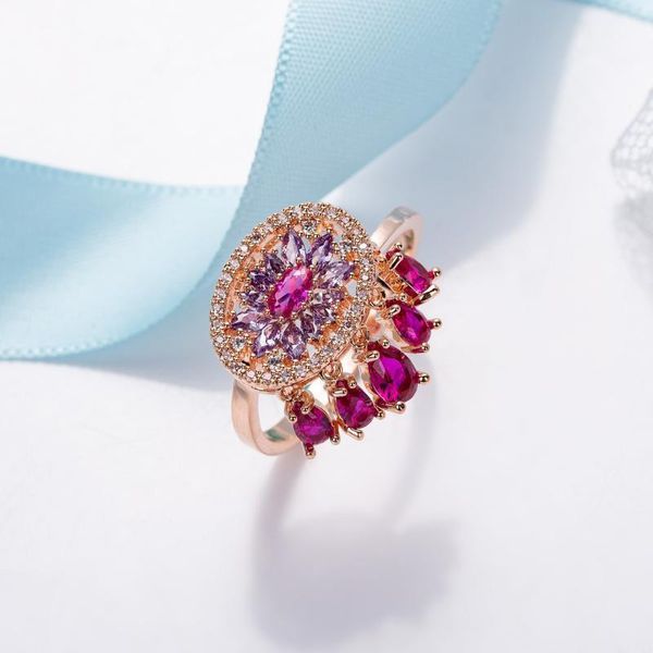 

korean version popular micro setting zircon red eyes tassel ring cute and playful ring1, Golden;silver