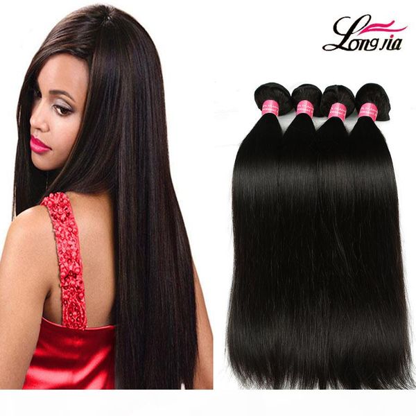 

100% brazilian vrgin hair straight unprocessed 8a mink brazilian virgin human hair weave bundles brazilian straight hair natural color, Black