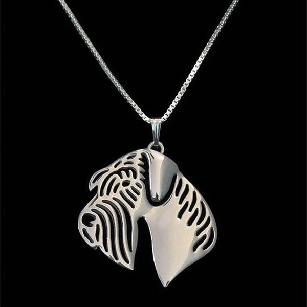 

female alloy giant schnauzer necklaces lovers' metal pet necklaces drop shipping, Silver