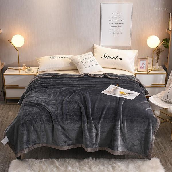 

gray blanket warm bed sheet quilt bedspread bed cover sofa tv office nap cover thickened blankets1