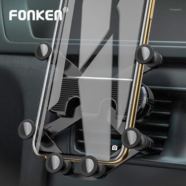 

cell phone mounts & holders ankndo car gravity holder for round air vent mobile stands 6-point stable smartphone bracket accessories1