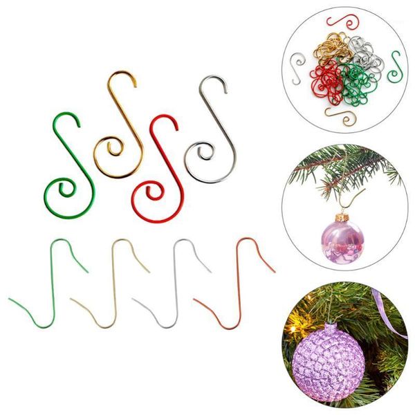 

1 set 100pcs christmas tree hanging hooks ornament hangers (assorted color)1