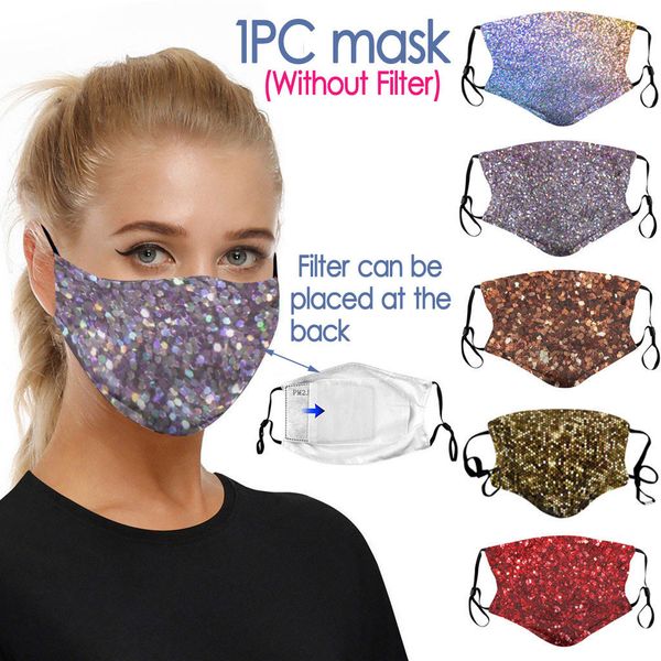 

print 1pc cotton ski fasemask reusable washable sequin ski fase maksk for germ protection for adults breathable bandana