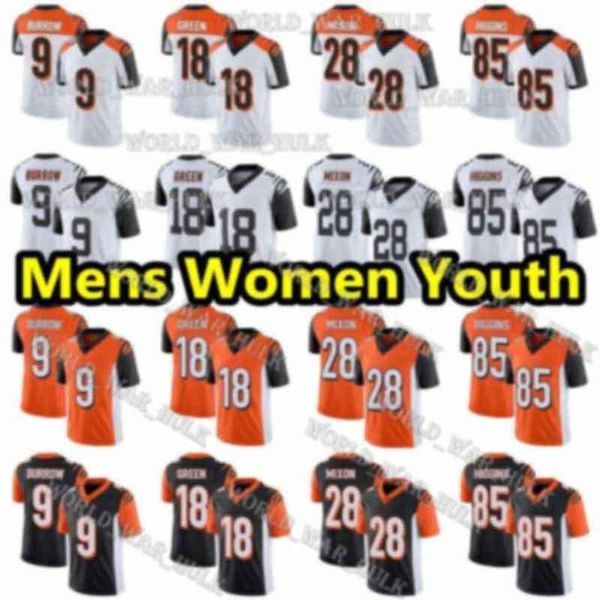

пользовательские мужские молодежные женские цинциннатис bengal 9 joe burrow tee higgins a.j. green 28 joe mixon andy dalton c.j. узома сейбе, Black;red