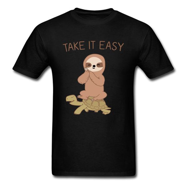 

take it easy f лень черепаха друзья топы тис плюс размер мужчины мультфильм печати зоопарк животные повседневного камиз толстовка с капюшоно