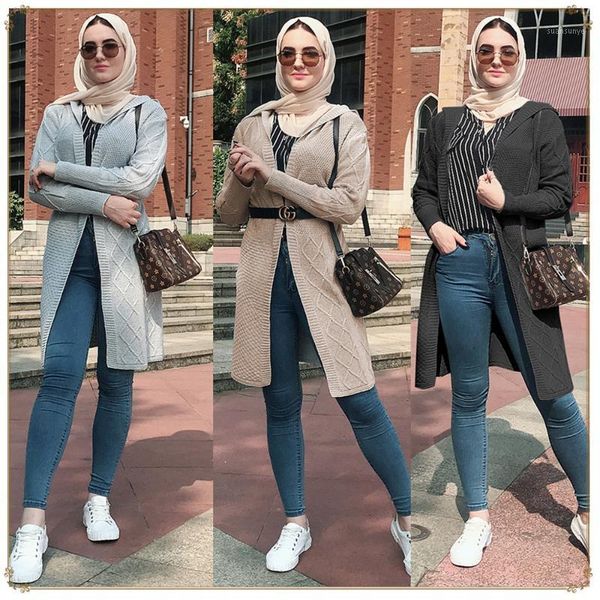 

cardigan women islamic clothing abayas caftan kleding winter sweater open abaya kimono kaftan dubai turkish hijab muslim dress1, Red