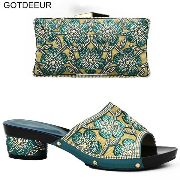 

teal color african shoe and bag sets italian shoe and matching bag for nigeria party nigerian women wedding shoes sets, Black