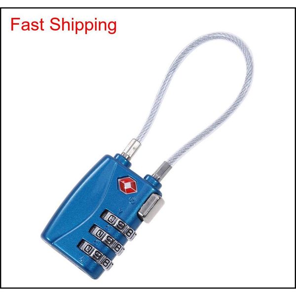 

3 digit combination padlock tsa lock luggage suitcase travel bag code lock black red yellow blue alloy combin qylces new_dhbest
