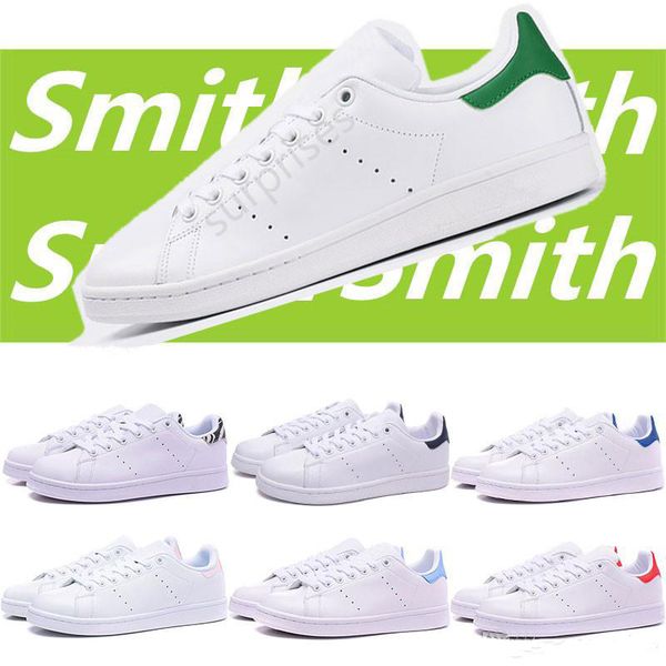

2020 smith stan men women flats sneakers green black white navy red green rainbow mens fashion leather shoes outdoor casual walking shoes