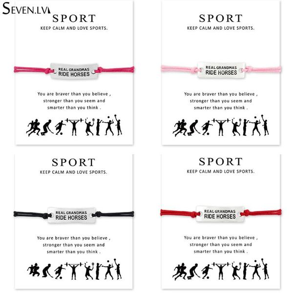 

sport pendant bracelet wish card fashion jewelry for friendship gifts adjustable rope lucky bracelets jewelry for women and men, Golden;silver
