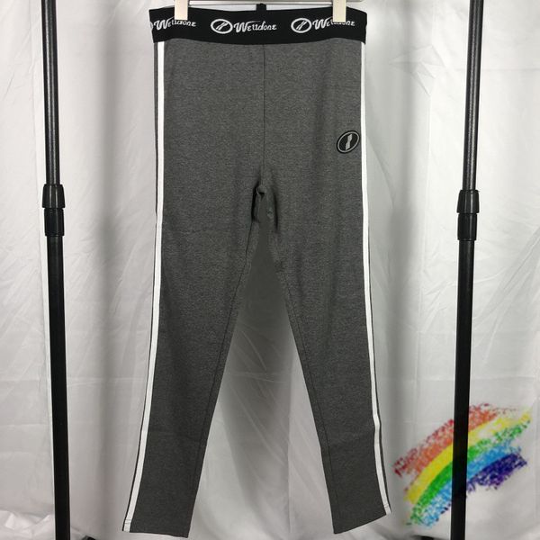 

we11done pants leggings ladies high waist thin fitness stretch trousers striped welldone pants, Blue;black