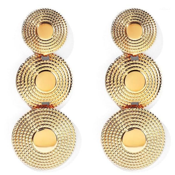 

dangle & chandelier wybu hand made round sheets metal drop earring bollywood style traditional ear jewelry twisted and textured gold finish1, Silver