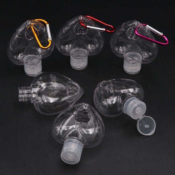 

50ml empty hand sanitizer bottles petg love a hook bottle for travel mountaineering buckle portable dha1917