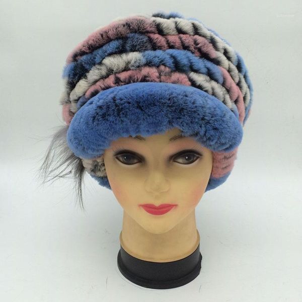

new arrival women winter warm real rex fur hat fashion girl casual real fur beret new style elegant gift elastic1, Blue;gray