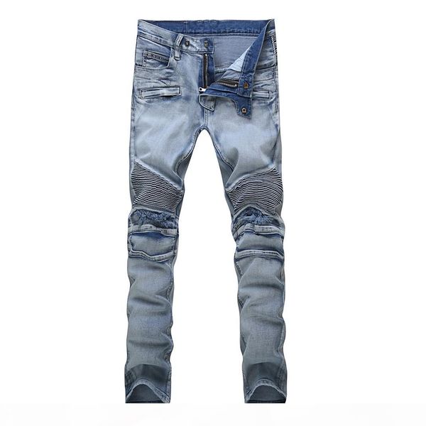 

2019, the new brand fashion european and american summer men's wear jeans are men's casual jeans #31-34-034-35, Blue