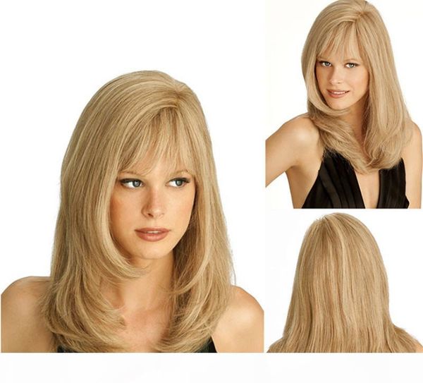 

z&f blonde wig medium wigs bang curly wig 16 inch wave natural fashion us afro style, Black