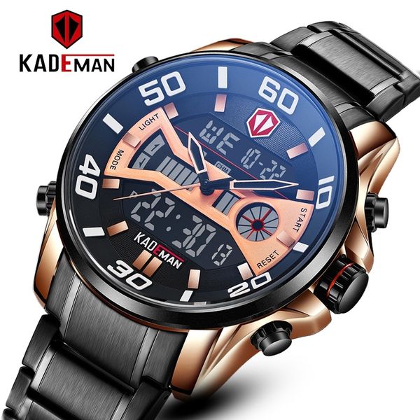 

watches mens 2020 new sports digital watch for men quartz wristwatches automatic date casual male clock black steel watch gift t200909, Slivery;brown